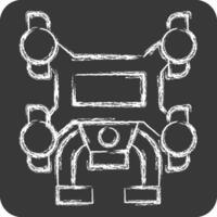 Icon Drone. related to Drone symbol. chalk Style. simple design illustration vector