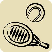 icono tenis. relacionado a tenis Deportes símbolo. mano dibujado estilo. sencillo diseño ilustración vector