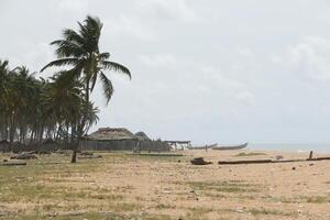 fishermen houses at the beach in benin photo