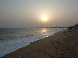 sunset at the beach in Benin photo