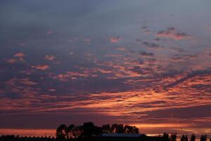 colorful sunset in the netherlands photo