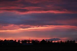 colorful sunset in the netherlands photo