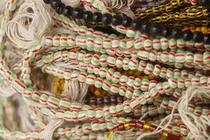 glass pearls for jewelry, in benin mostly used for voodoo rituals photo