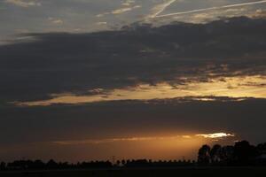 colorful sunset in the netherlands photo