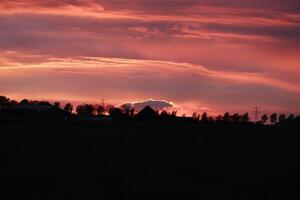 colorful sunset in the netherlands photo