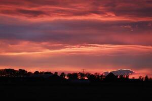 colorful sunset in the netherlands photo