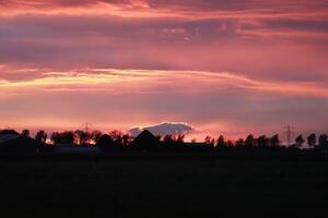 colorful sunset in the netherlands photo