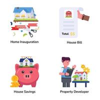 Bundle of Property Development Flat Icons vector