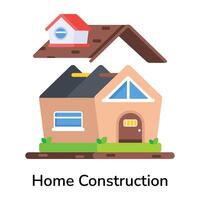 Trendy Home Construction vector