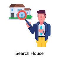 Trendy Search House vector