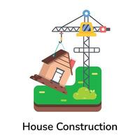 Trendy House Construction vector