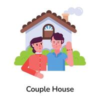 Trendy Couple House vector