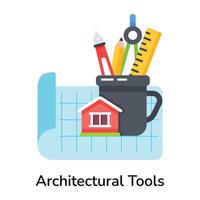 Trendy Architectural Tools vector