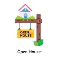 Trendy Open House vector