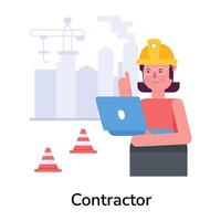 Trendy Contractor Concepts vector