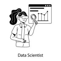 científico de datos de moda vector