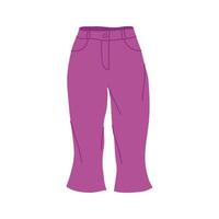 Cartoon Clothe Female Purple Jeans. vector