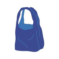 Cartoon Clothe Female Dark Blue Bag. vector