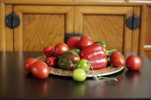 Fresh vegetables picked fresh from the garden photo