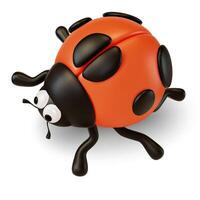 3d Cute Ladybug Insect Cartoon vector