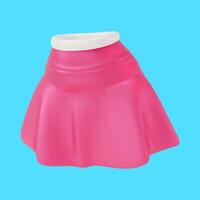 3d Red Mini Skirt Cartoon Design Style. vector