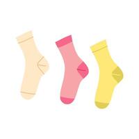 Cartoon Color Clothes Female Socks Set. vector