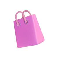 3d Pink Paper Bag Flying Effect Cartoon Style vector