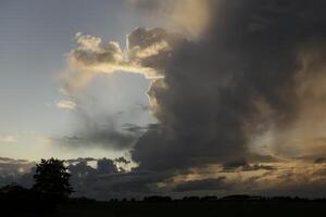 dramatic sky with colorful clouds photo