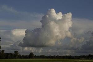 dramatic sky with colorful clouds photo