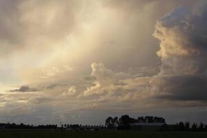 dramatic sky with colorful clouds photo