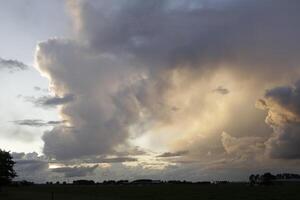 dramatic sky with colorful clouds photo