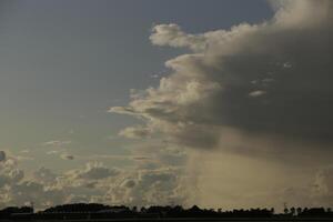 dramatic sky with colorful clouds photo