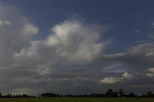 dramatic sky with colorful clouds photo