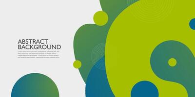 Green colorful geometric business banner design. Creative banner design with wave shapes and lines on white background. Simple horizontal banner. Eps10 vector