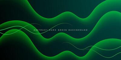 Abstract realistic colorful green wave pattern design. 3D shape background with lines pattern. Eps10 vector