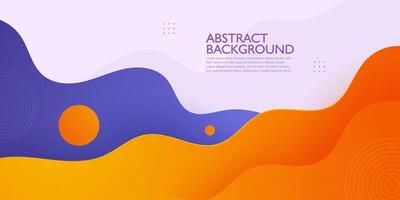 Colorful orange and purple waves geometric business banner on white background design. Creative banner design with wave shape and lines for template. Simple horizontal banner. Eps10 vector