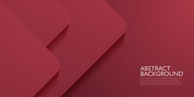 Abstract geometric red background with simple rectangle curve overlap shape and shadows. Colorful trendy 3d design. Modern with papercut concept. Eps10 vector