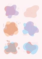 flat design cute colorful shape geometry sticker frame template vector