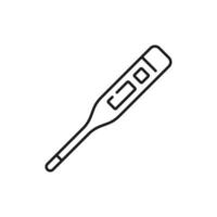 Pharmacy electronic thermometer thin line icon vector