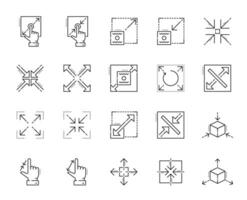 Resize and scale icons. Reduce, zoom, expand signs vector