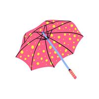 Cartoon Red Umbrella Open View. vector