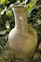 earthenware jug in garden photo