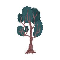 Cartoon Summer Green Tree Isolated on a White Background. vector