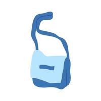 Cartoon Clothe Female Blue Bag. vector