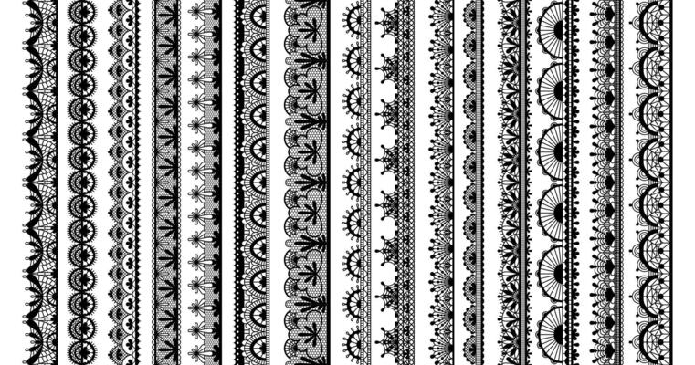 Cartoon Black Lace Pattern Elements