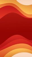 This vertical abstract background features orange and red waves, creating a dynamic and captivating look vector