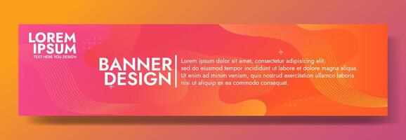 Abstract orange banner color with a unique wavy design. It is ideal for creating eye catching headers, promotional banners, and graphic elements with a modern and dynamic look. vector
