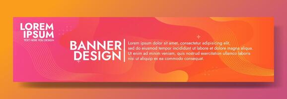 Abstract orange banner color with a unique wavy design. It is ideal for creating eye catching headers, promotional banners, and graphic elements with a modern and dynamic look. vector