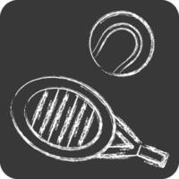 Icon Tennis. related to Tennis Sports symbol. chalk Style. simple design illustration vector