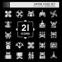 Icon Set Drone. related to Technology symbol. glossy style. simple design illustration vector